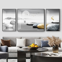 Living Room Decoration Painting Crystal Porcelain Painting Modern Brief Nordic Triptych Light Extravagant Sofa Background Wall Mural Abstract Hung Painting