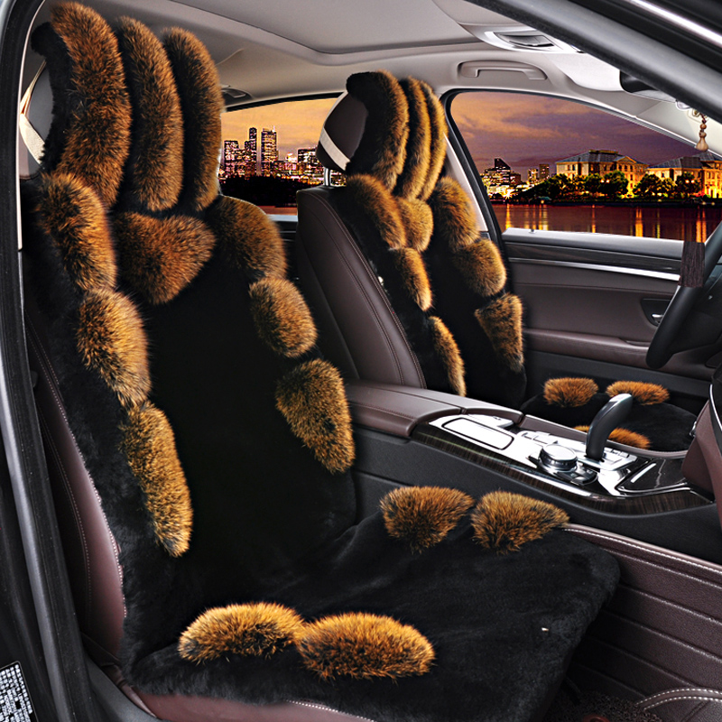Qiaozhi winter car seat cushion fur cushion one pure wool car seat cushion fox fur car seat cushion