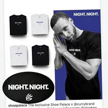 Currys same style NIGHT NIGHT t-shirt Curry logo basketball training team uniform Good Night pure cotton round neck short sleeves