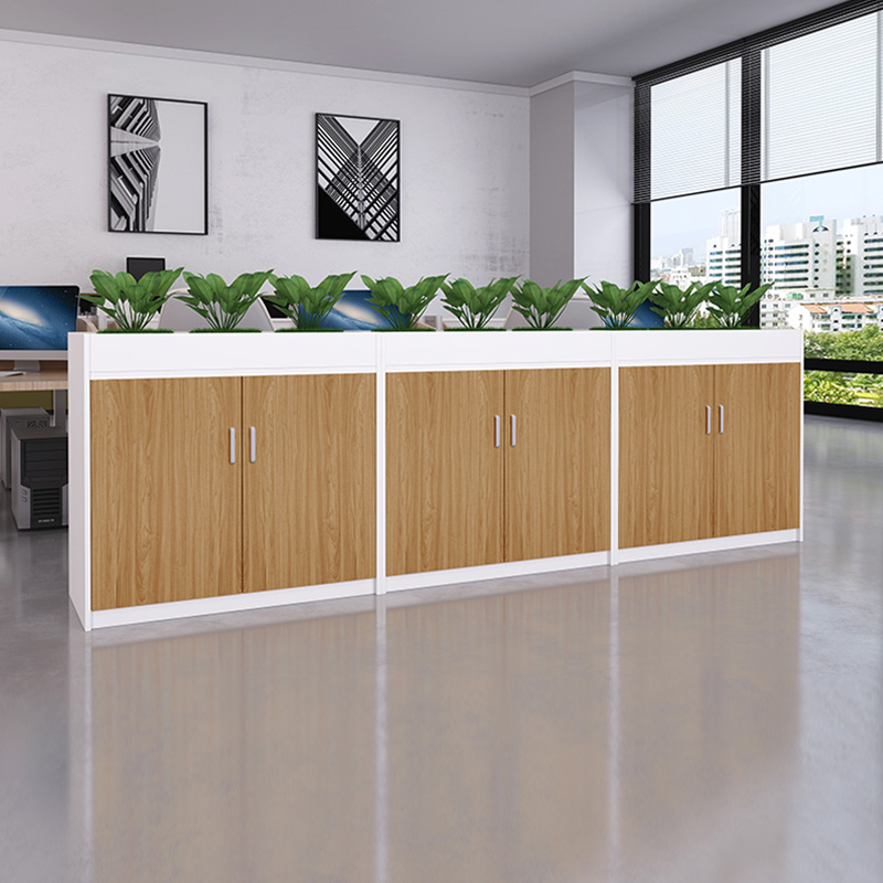 Office Furniture Wood Filing Cabinet Partition Flower Slot Cabinet Office Archival Cabinet Storage Short Cabinet Station Side Desk Cabinet-Taobao