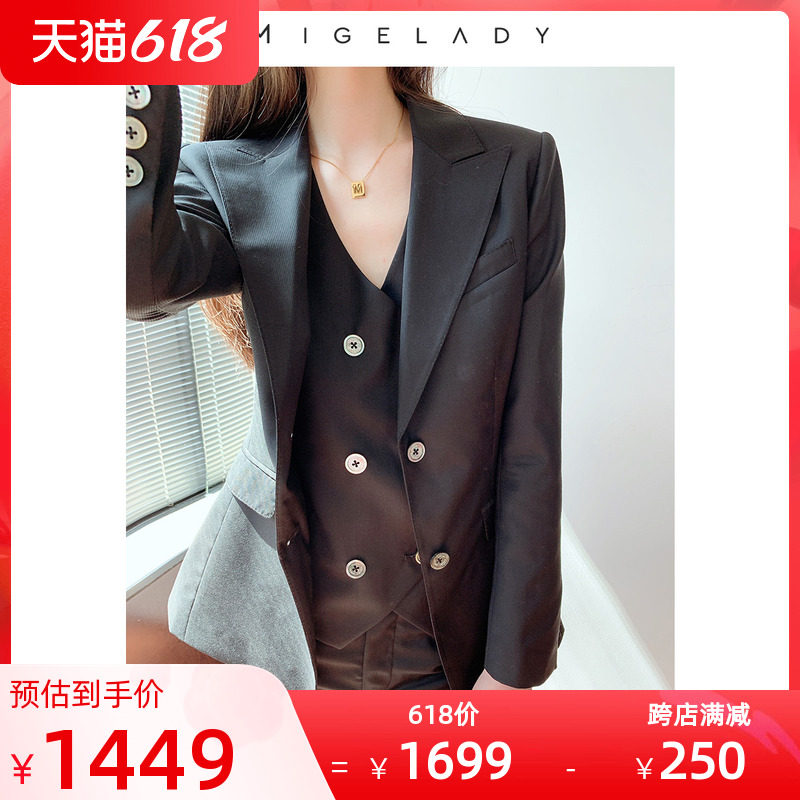 Interview suit chair Positive Dress Professional Suit Suit Jacket Woman Little Guy Three Sets Design Sense Niche V163