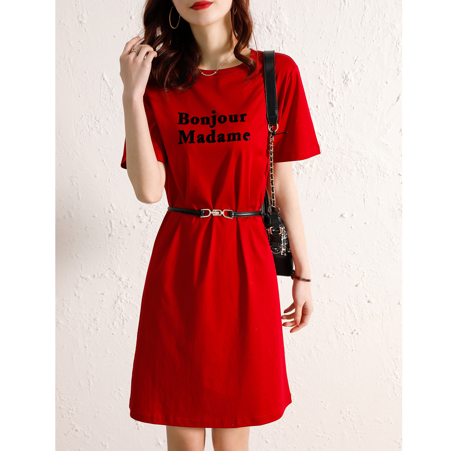 Loose t Salt Can Be Salt sweet and gentle Belly Dress Summer Temperament A Type 2021 New Silk Light Cotton Medium Long Version