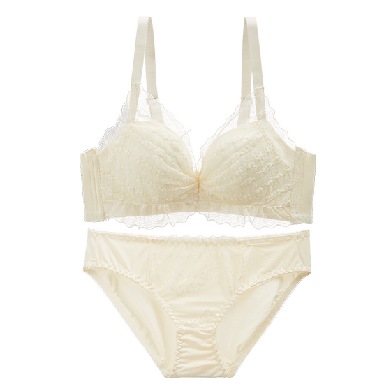 
Women's underwear gathered with small breasts and thickened to make them look big without steel rings. High school girl white sexy bra set