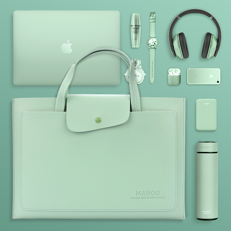 Computer bag 14 inch female good-looking PU hand liner bag Apple pen electric bag applicable macbook12pro13 3air15 6-inch 16 Lenovo minimalist Huawei protective sheath