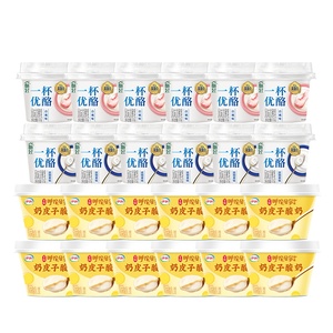 伊利奶皮子酸奶138g*12杯+1杯优酪100g*12杯