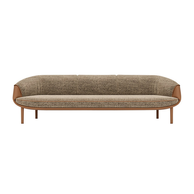 sofa ຫນັງ Italian minimalist ຫ້ອງດໍາລົງຊີວິດ fabric ຫນັງ Luxury ແສງສະຫວ່າງ TURRI villa ຜູ້ອອກແບບສາມຫຼືສີ່ບ່ອນນັ່ງ sofa