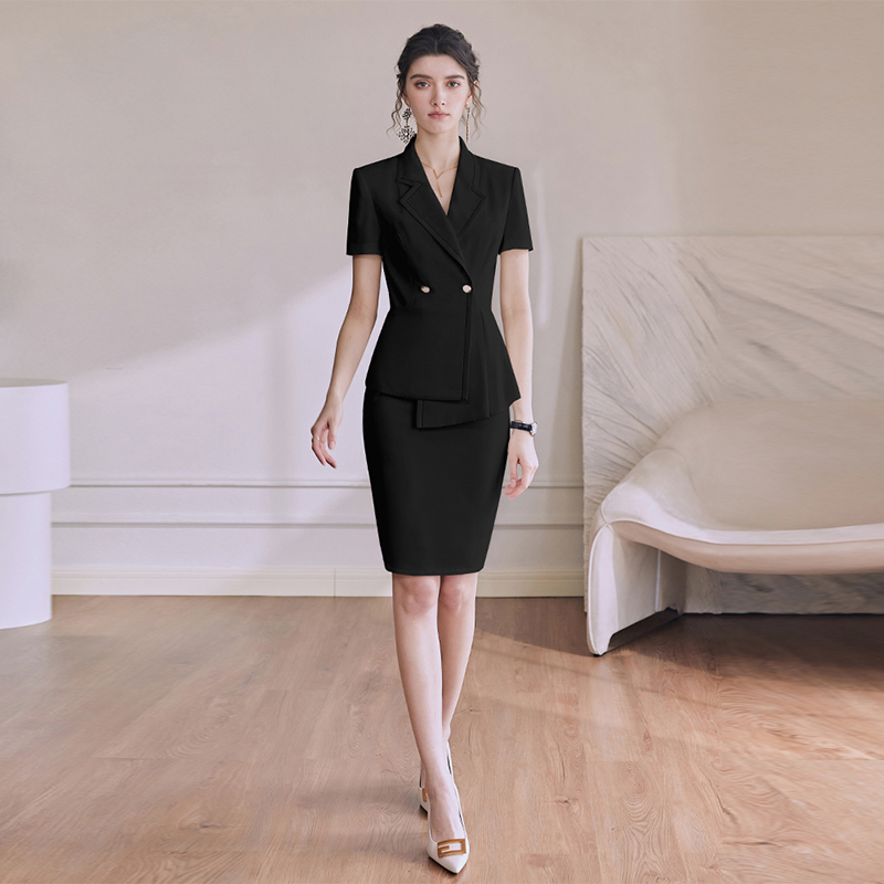 Black Suit Set for Women, Summer Sales Consultant, Store Manager, Teacher, Professional Attire, Fashionable and Elegant, Jewelry Store Work Uniform