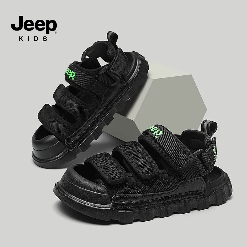 Детские сандалии Jeep для мальчиков, летняя детская сумка, нескользящая пляжная обувь, для подростков, мягкая подошва