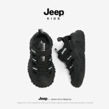Jeep, черные сандалии для мальчиков, летняя сумка для обуви, спортивная детская обувь, туфли, мягкая подошва