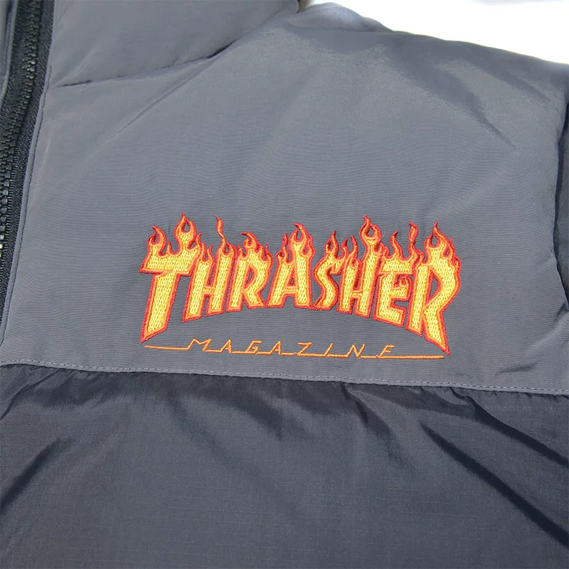 [Thrash Official] 2023SMU TWO TONE DOWN JACKET embroidery stitching down jacket
