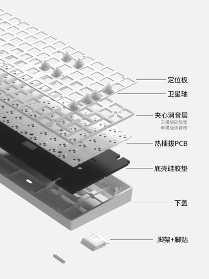 佐赫ZH100机械键盘客制化套件卫星轴热插拔100键电竞游戏专用
