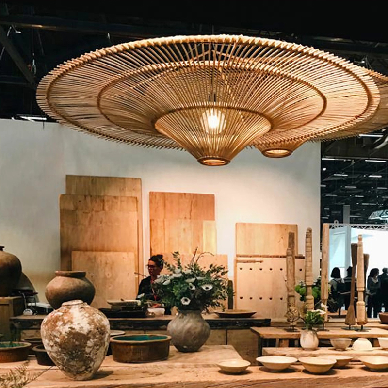 Wabi-Sabi Style Chandelier, Japanese Retro Living Room, Guesthouse, Chinese Tea Room, Restaurant, Southeast Asian Rattan Lighting Fixtures