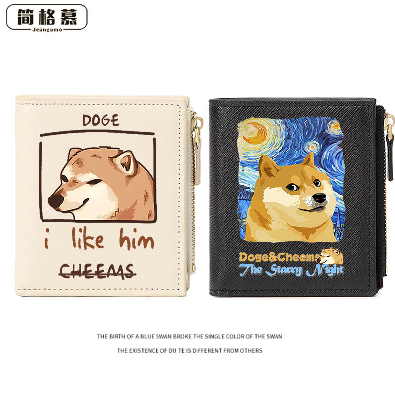 Wallet Japanese Style Coin Purse for Women, Niche Cute Cartoon Style for Men, College Student, Two-Dimensional Quirky Card Holder, High-Value Trendy