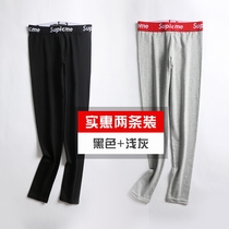 Autumn Winter New Pint Girls Autumn pants close-fitting warm pants slim fit les underles handsome t pure cotton wide side big code line pants lining pants