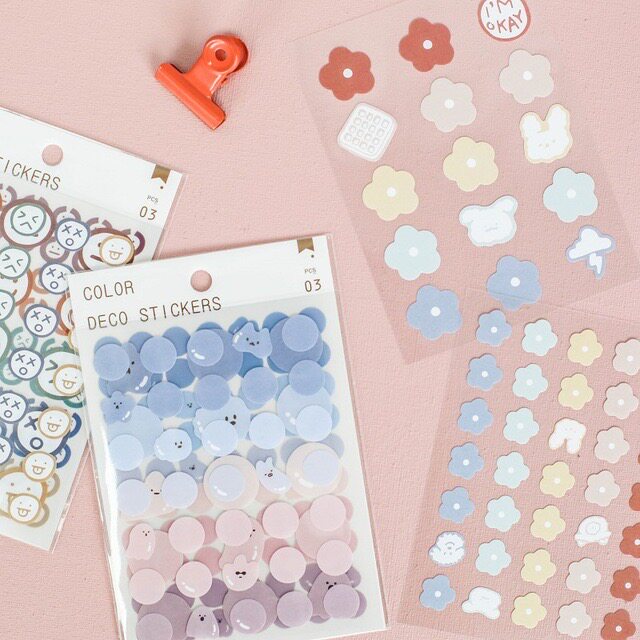 Mouthed summer series hand ledger stickers with wind cute and smiling faces Morandi color series stickers little fresh colorful peet waterproof diary mobile phone protective shell water glass diy decorative material little stickup