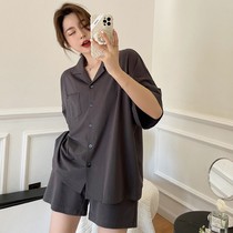Han edition of the Jay in the Wind Pajamas women summer short sleeve network red same suit can wear two pieces of home suit