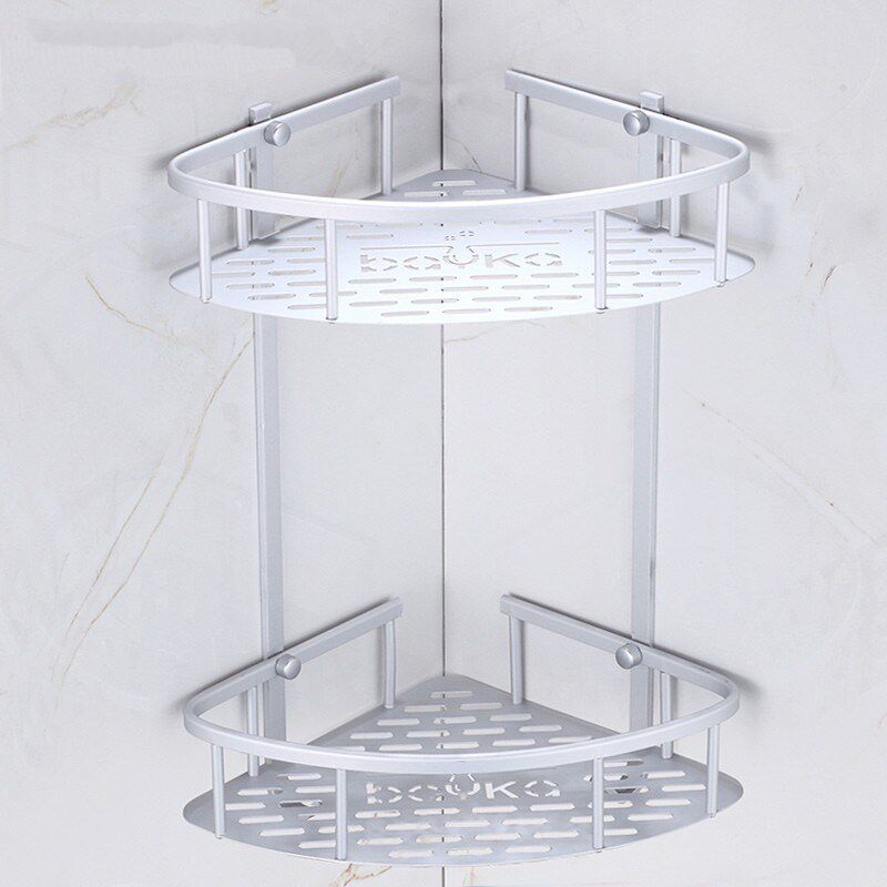 Bath towels Perforated Bathroom Shelve Bathroom Shelve Containing Box Kitchen Stainless Steel Wall Corner Bathroom Triangular Wall