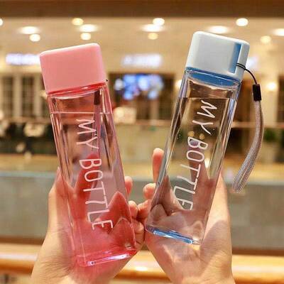 简约水杯方形塑料杯子男女学生防摔便携