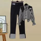 Модная военно-морская рубашка, осенний комплект, прямые свободные джинсы, большой размер