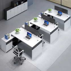 Staff Desk Simple Modern 4/6 Person Workstation Desk Screen Booth Office Desk and Chair Combination Office Furniture