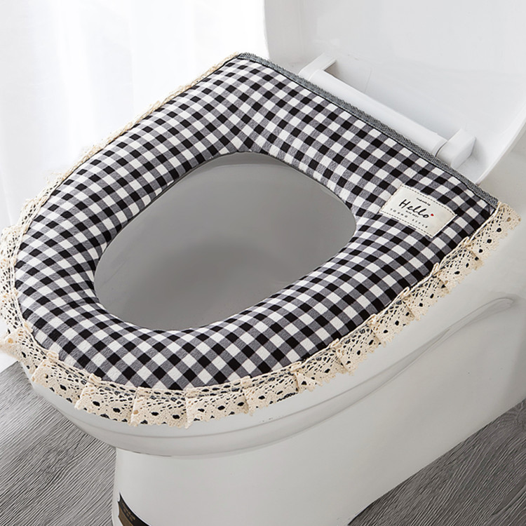 Toilet cushion gasket four seasons of household waterproof summer toilet seat zipper cute thin gasket