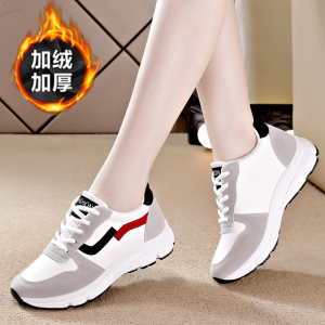 女鞋秋冬季皮面运动鞋女新款百搭小白鞋