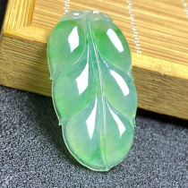 Colorful Yunnan Myanmar A cargo natural jade with certificate ice green leaf jade pendant