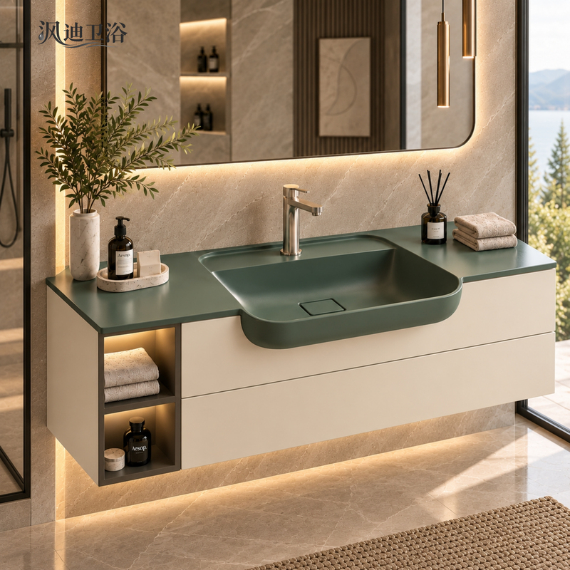 Dark Green Integrated Washbasin, One-Piece Washbasin, Bathroom Sink, Guesthouse Hotel Under-Counter Basin Dark Green Integrated Washbasin, One-Piece Washbasin, Bathroom Sink, Guesthouse Hotel Under-Counter Basin