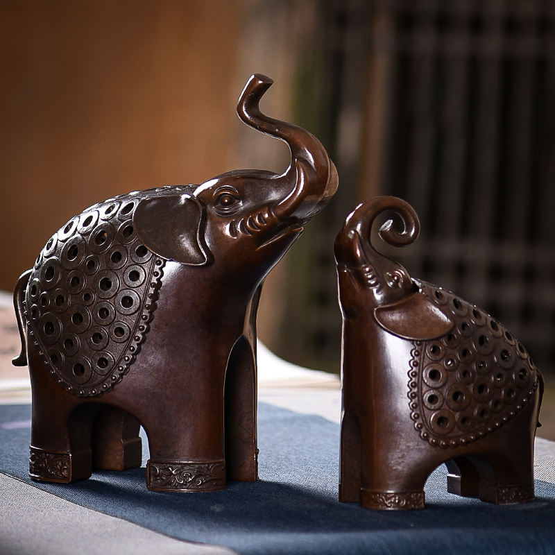 Creative Copper Auspicious Elephant Ornament Lucky Town House Incense Incense Oven Household Indoor Tower Incense Tea Ceremony Incense Oven