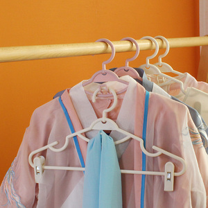 防滑连挂套装衣架带夹子一体