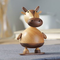 Net red twelve Zodiac birthday gift music box cow solid wood music box girl original lettering gift