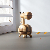 Net red Zodiac Music Box Music Box Music Box birthday gift ornaments pony solid wood Nordic children Girl lettering original