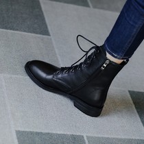 Martin boots English style 2021 autumn and winter new leather retro plus velvet black temperament flat boots short boots children