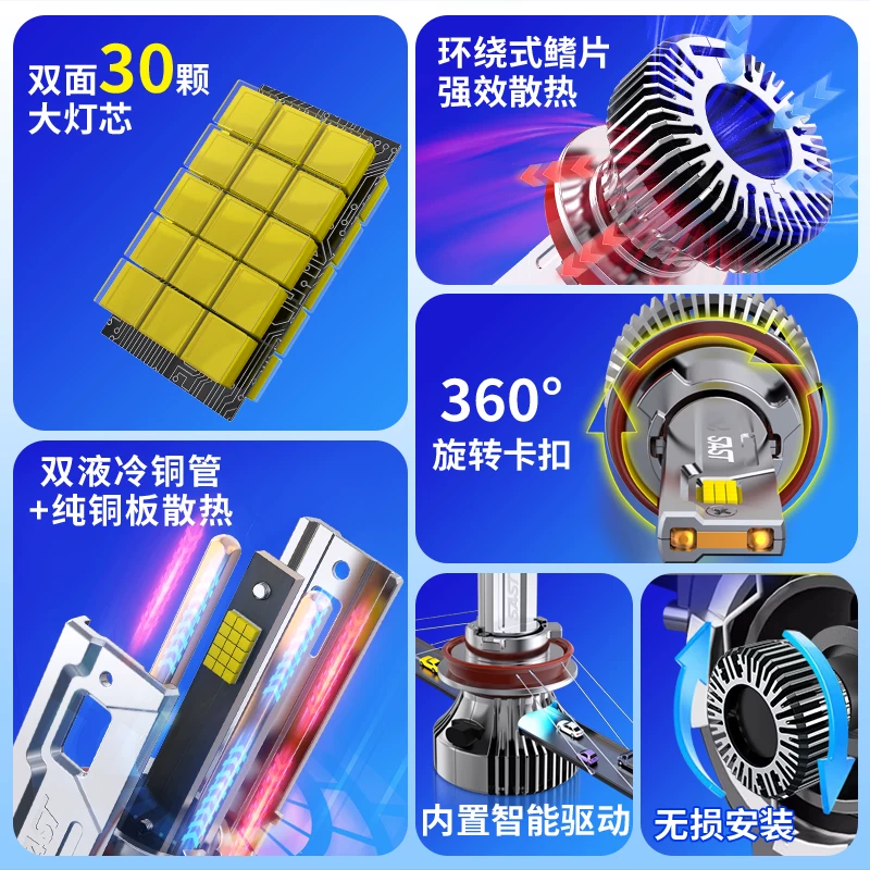Xianke LED car headlight laser h7 low beam bulb h4 far and near integrated h11 lens strong light h1 super bright headlight