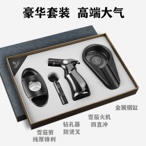 Cigar scissor tool set four pieces lighter cigar gun punch drill cigar scissors special accessories great value