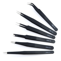 Full 26 yuan stainless steel anti-static tweezers DIY tools multi-function tweezers straight head elbow set tip