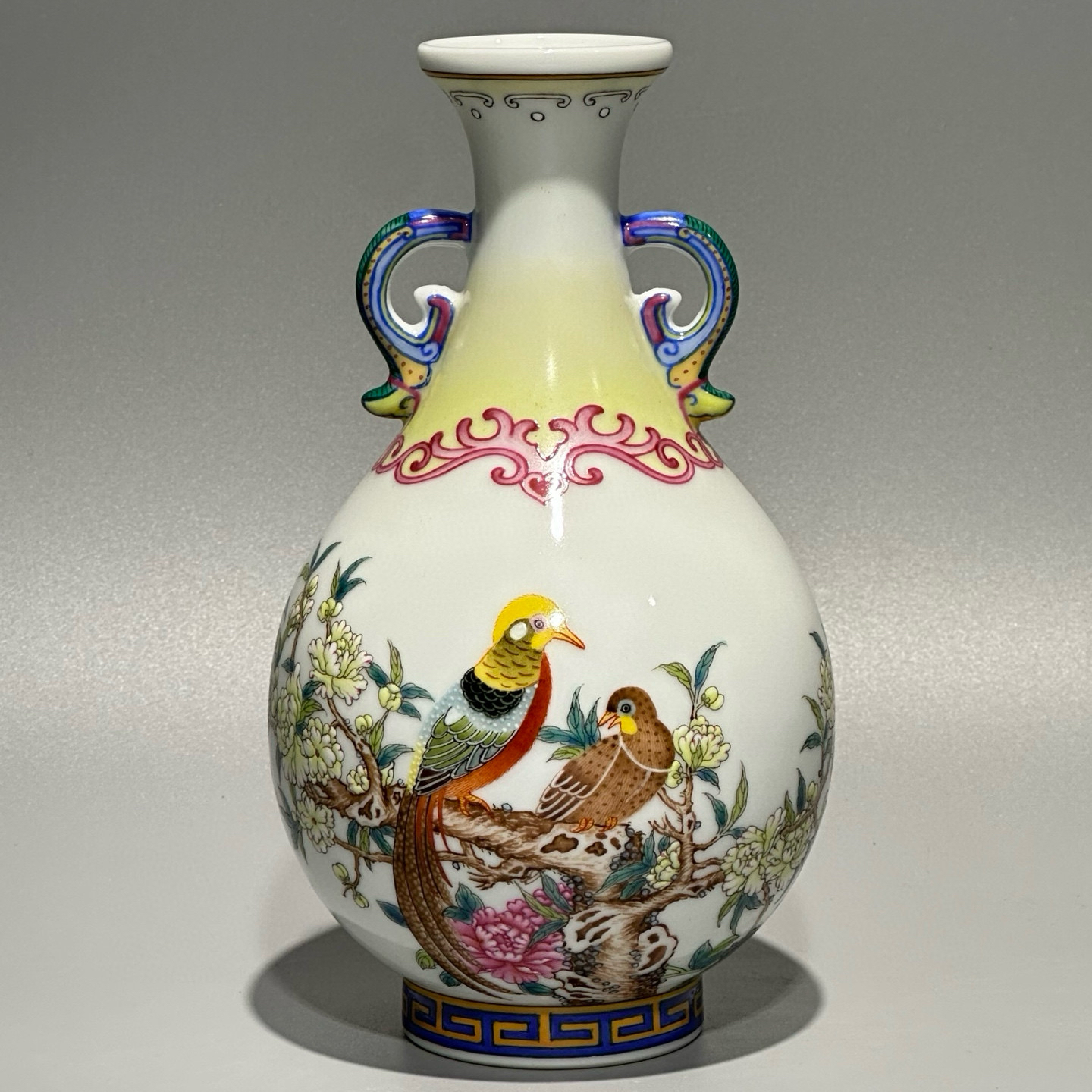 清代乾隆粉彩九桃天球瓶古董古玩真品老货低价放漏老物件-Taobao