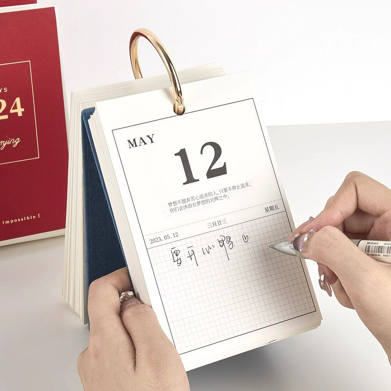 Drawing Round Sketching 2023 Creative minimalist calendar Wind minimalist Artistic Desk Face Hand Ripping Calendar Perpetual Daily Punch Cards Calendar Plans This Work Note Desk Calendar-Taobao