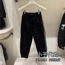 F1GHA4222 PEACEBIRD Kids Mini Peace 2020 Winter New Boys Suede Thick Knit Pants