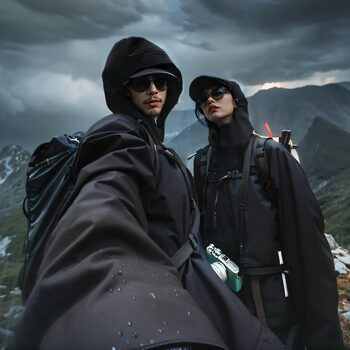 Three-In-One Outdoor Jacket for Men and Women 2024 New Windproof and Waterproof Spring and Autumn Hard Shell down Jacket with Detachable Jacket