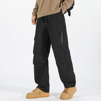 Men's Functional Outdoor Pants, Summer 2024 New Style, American-Style Workwear Pants for Hiking, Windproof and Waterproof Straight-Leg Pants