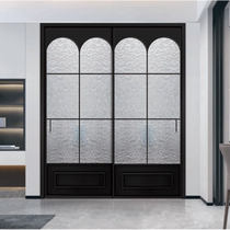 Chengdu extremely narrow sliding door custom kitchen bathroom balcony Changhong glass aluminum magnesium alloy triple linkage folding door
