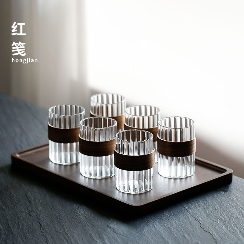 High Borosilicate Glass Water Cup Set for Home Use, Living Room, Guest Reception, Office, 2024 New Model, Anti-Scald Tea Cup, Tea Set