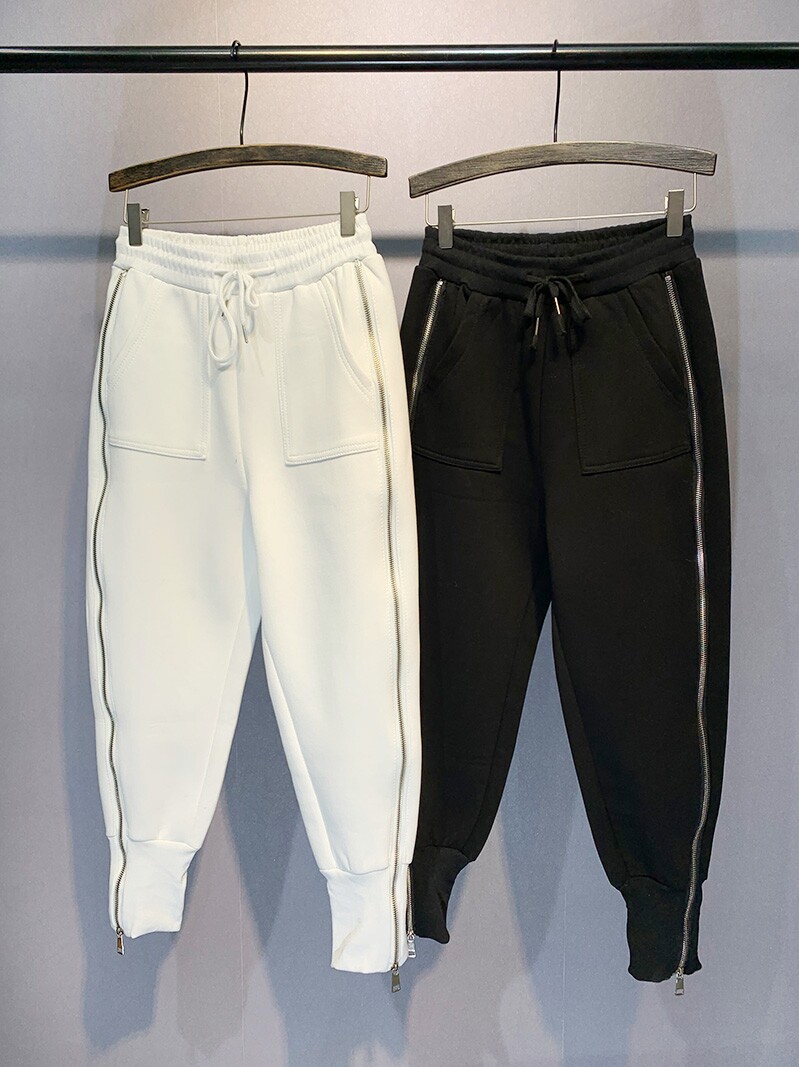 Korean white sweatpants women's spring and autumn new style is thin and loose to cover the hips and feet small casual fashion sports pants trend