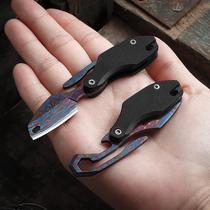 Damascus Folding Knife Outdoor Knives Mini Military-industrial Knife Key Button Carry-on Small Knife Sharp Water Fruit Knife