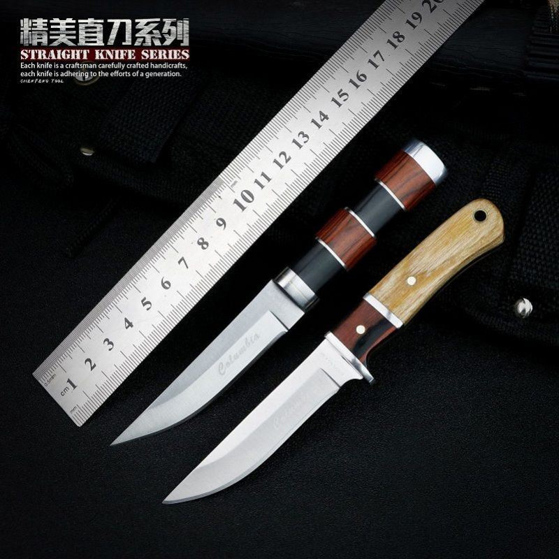 Mongolian hand-held meat knife old-fashioned eating mutton knife outdoor straight knife self-defense tactical fighting knife vehicle special combat knife