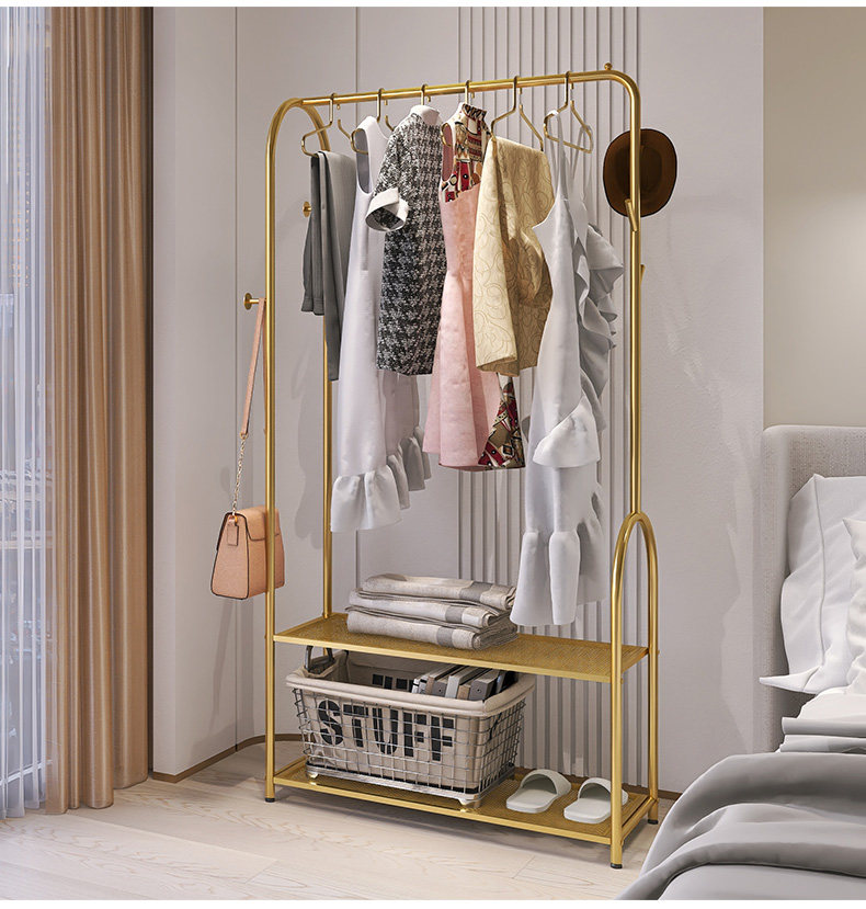 Вешалка 轻奢挂衣架落地卧室家用多功能置物衣服架子北欧客厅简易衣帽架 Shulipu