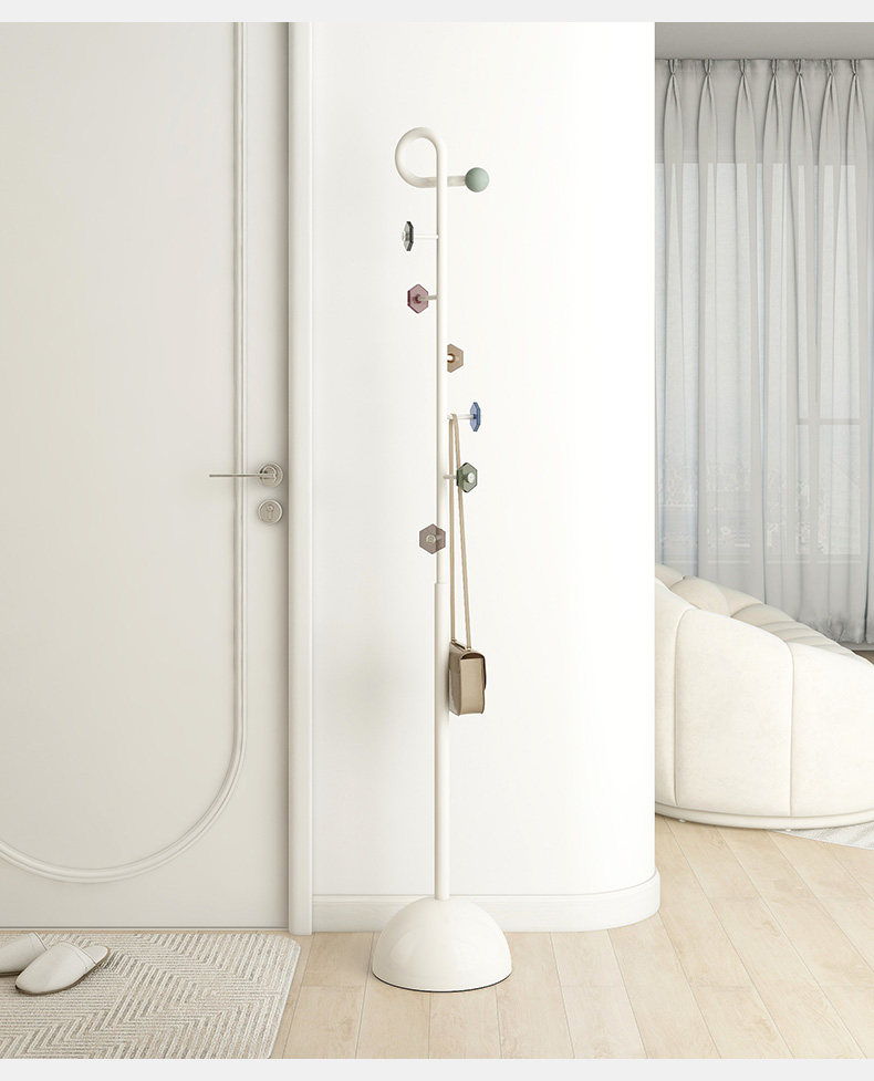 Вешалка 立式衣架落地卧室挂衣架客厅移动小型衣帽架家用铁艺衣服收纳层架子 SHULIPU