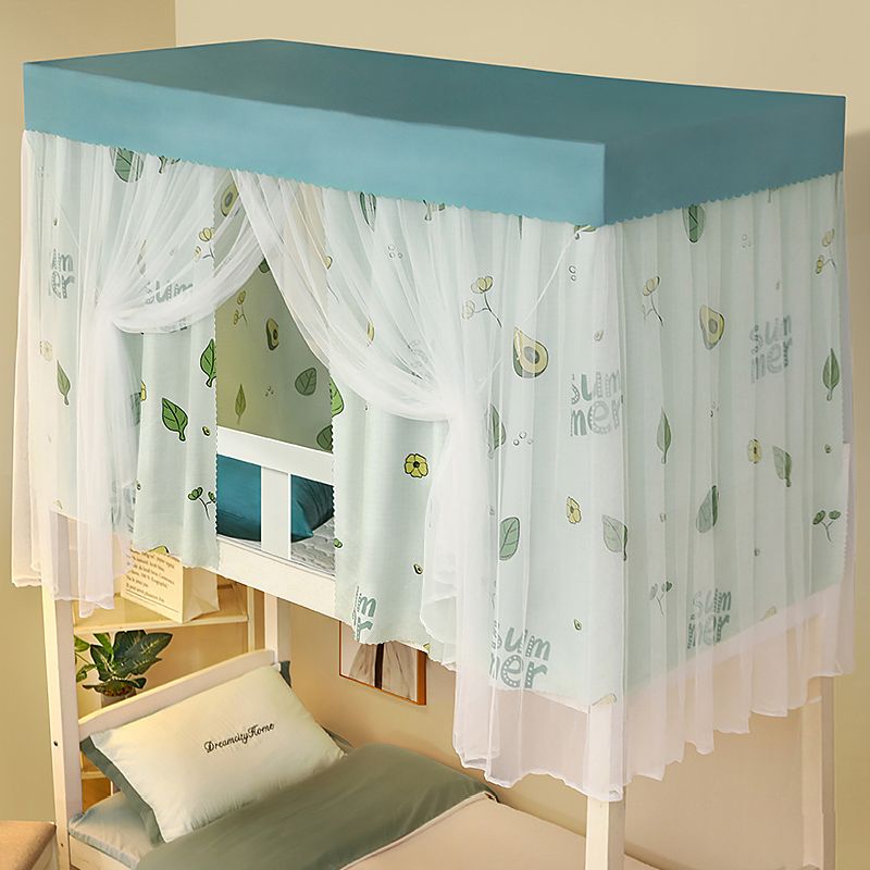 Dormitory bed curtain princess wind belt yarn student girl curtain upper bunk mosquito net blackout female dormitory bed surround upper and lower bunk curtains