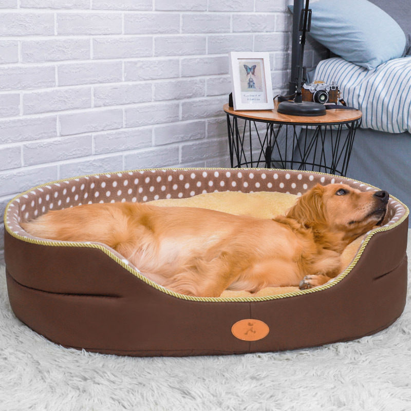 Dog kennel winter warm removable and washable sleeping mat dog bed pet four seasons universal golden retriever large dog supplies
